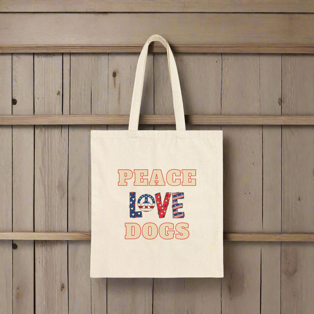 Peace Love Dogs Tote Bag