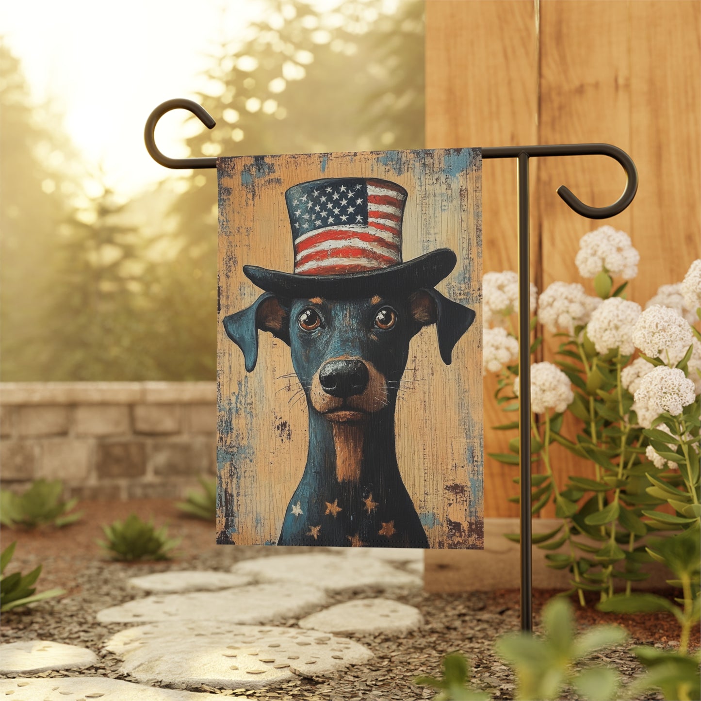 Vintage Americana Dog Garden Flag - Doberman