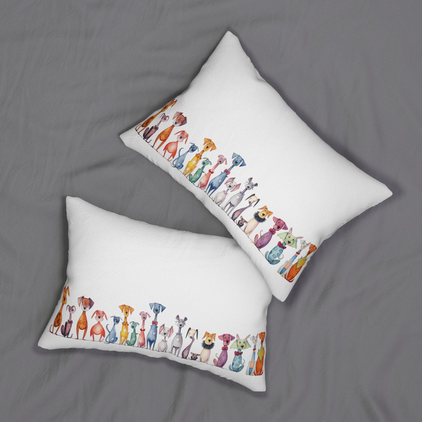 Whimsical Dogs Lumbar Pillow - 20" x 14"