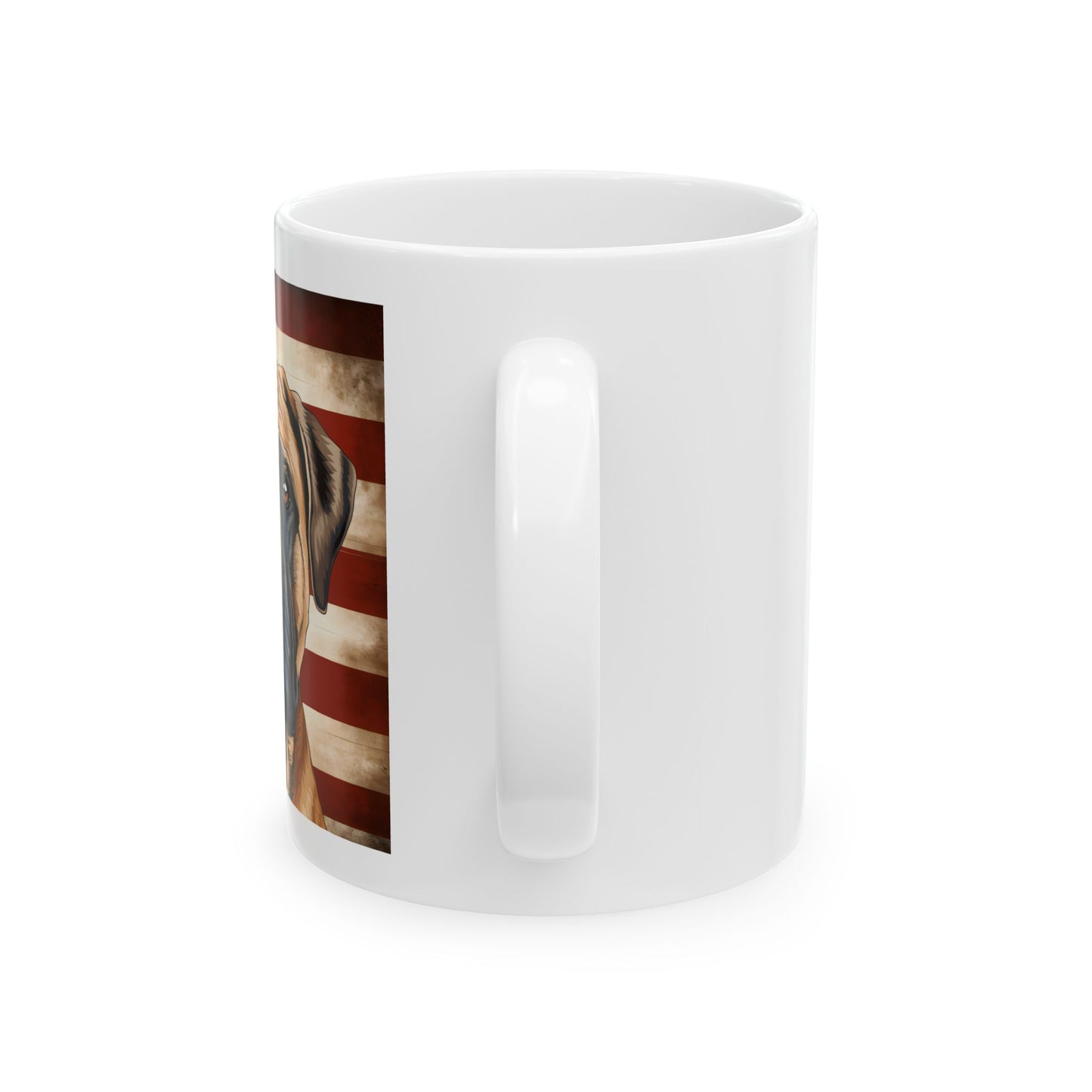 Patriotic Mastiff Ceramic Mug, (11oz)