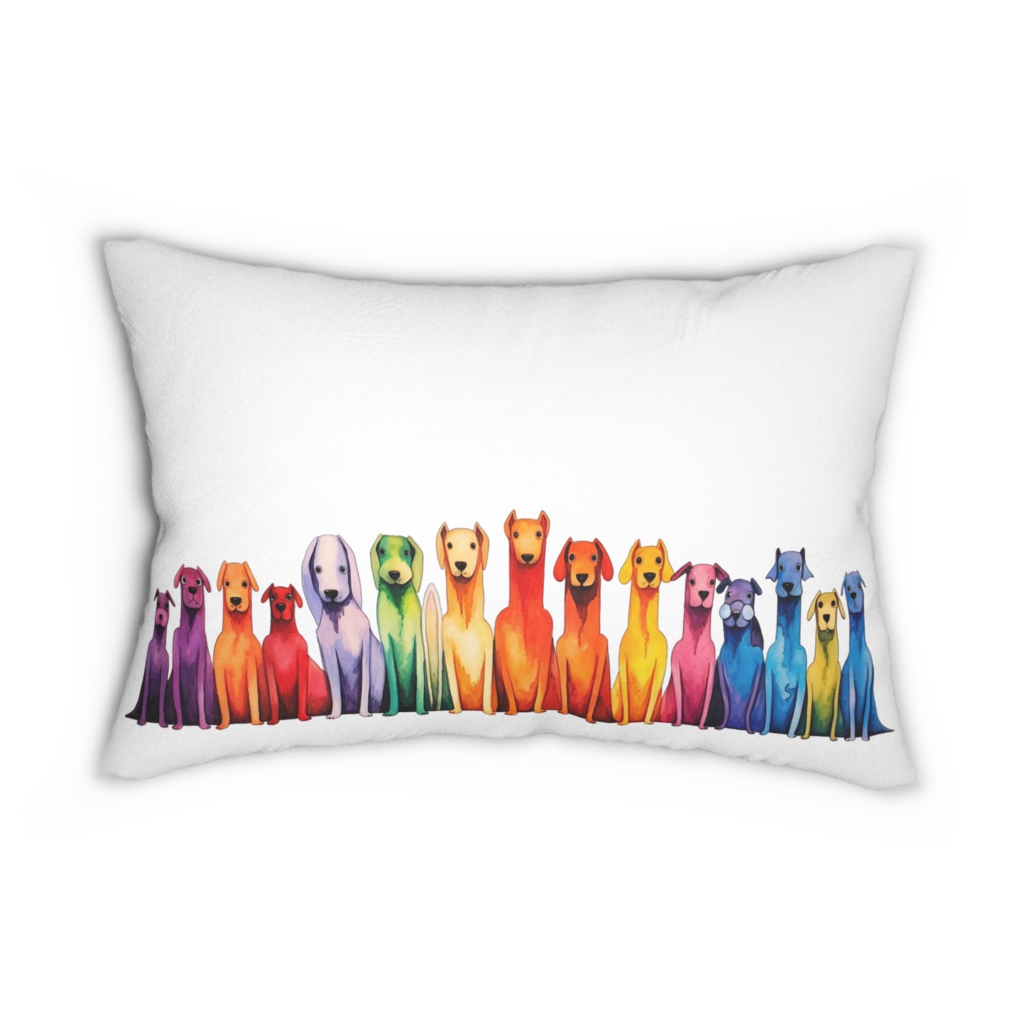 Whimsical Dogs Lumbar Pillow - 20" x 14"