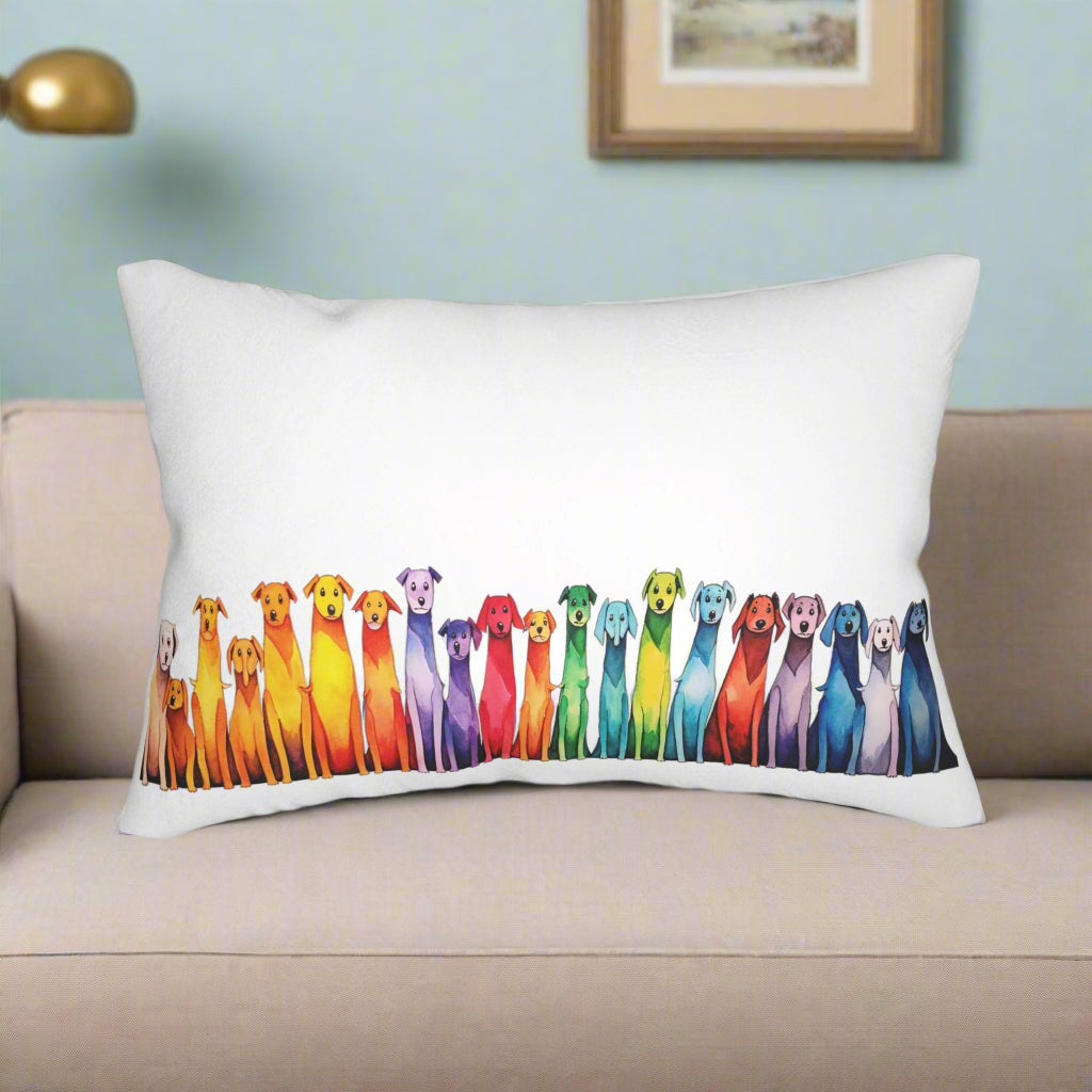 Rainbow Dogs - Throw Pillow