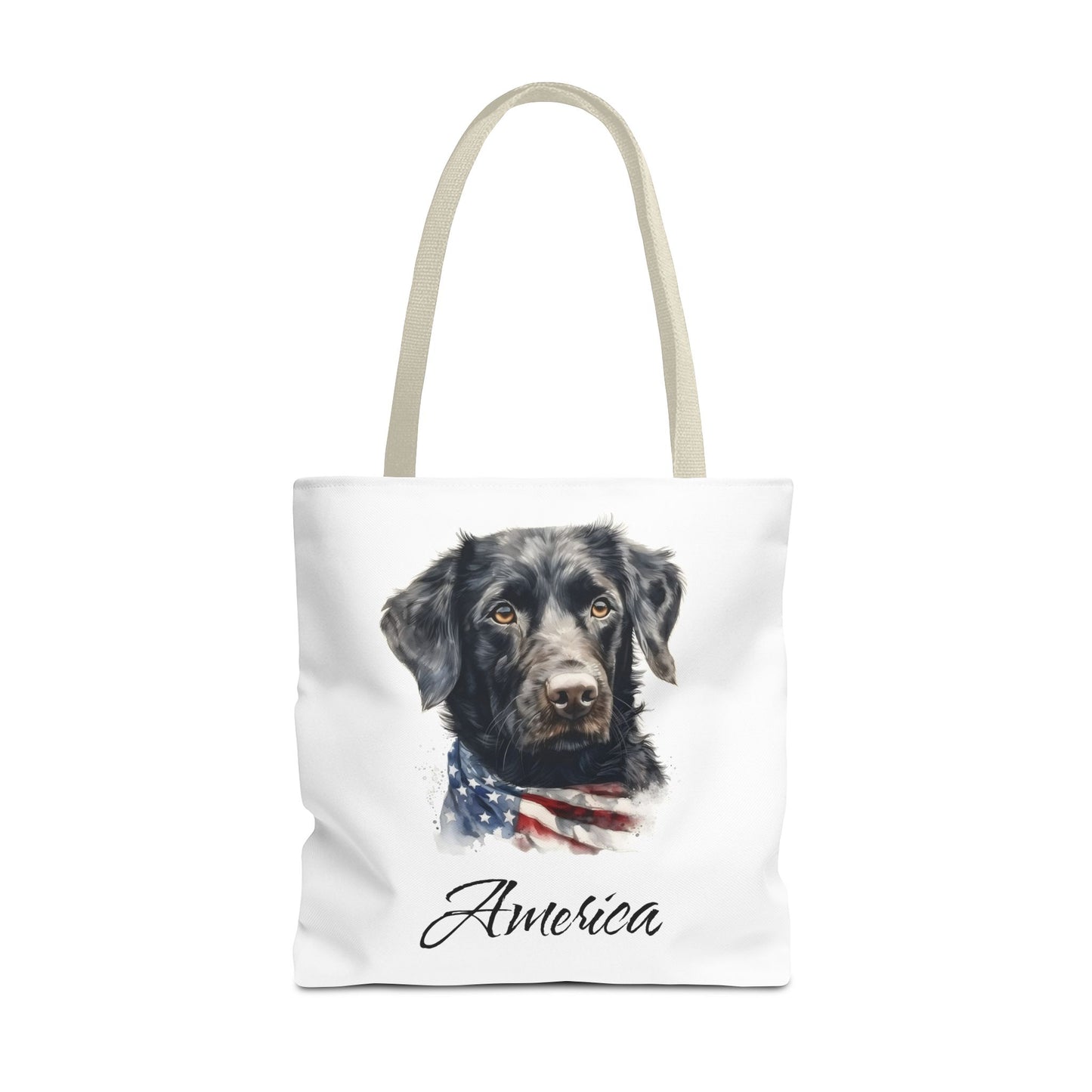 Patriotic Dog - 18" Large Tote Bag