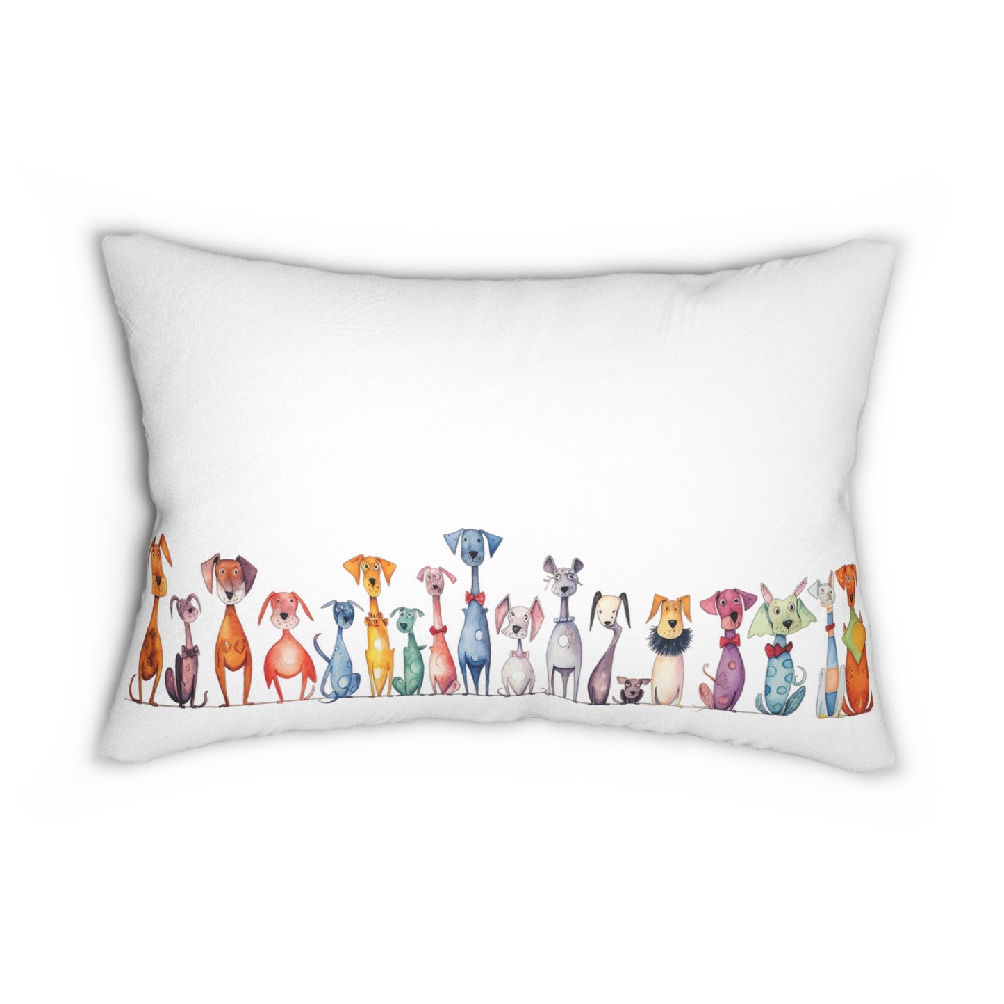 Whimsical Dogs Lumbar Pillow - 20" x 14"