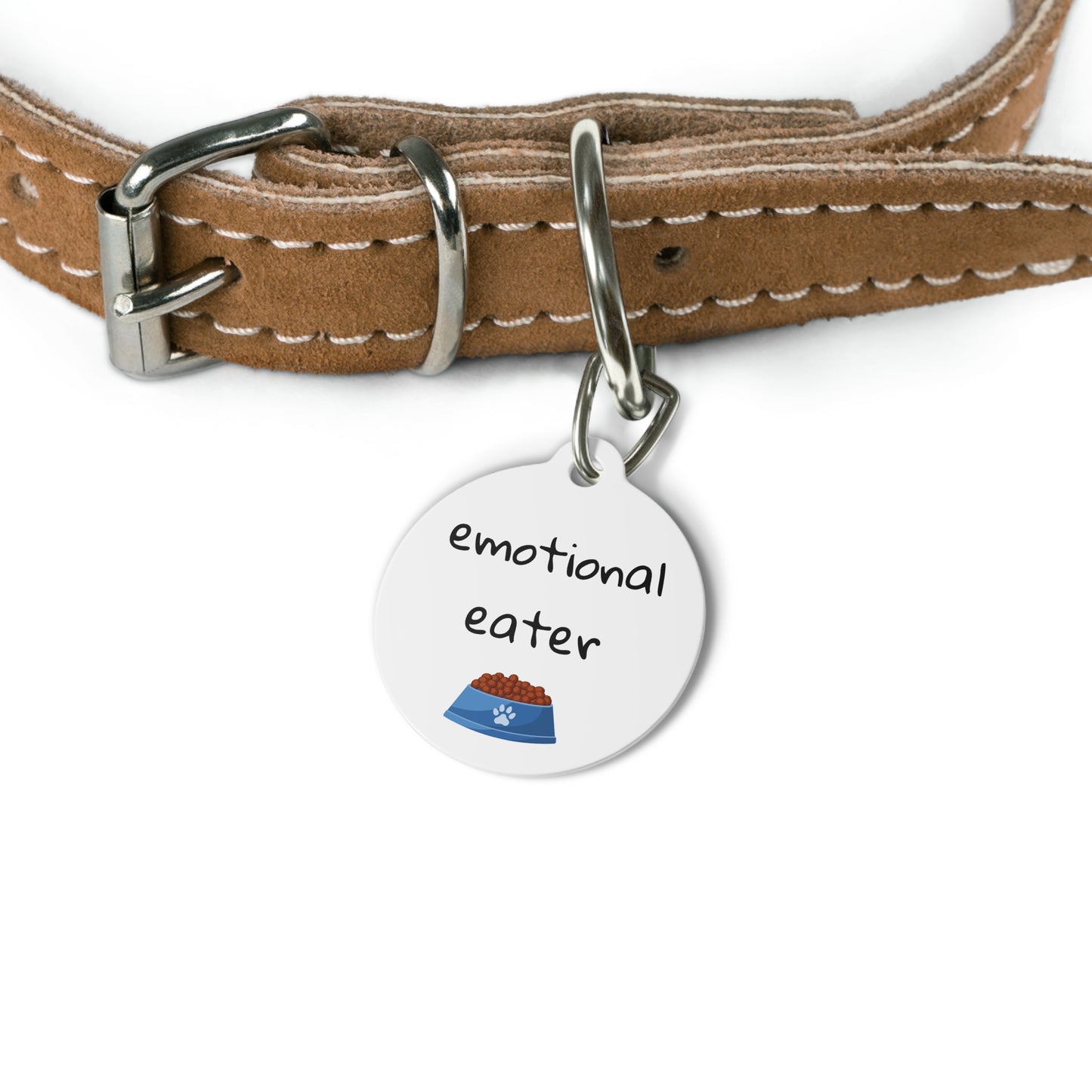 Funny Dog Tag "emotional eater" Personalized (1 inch)