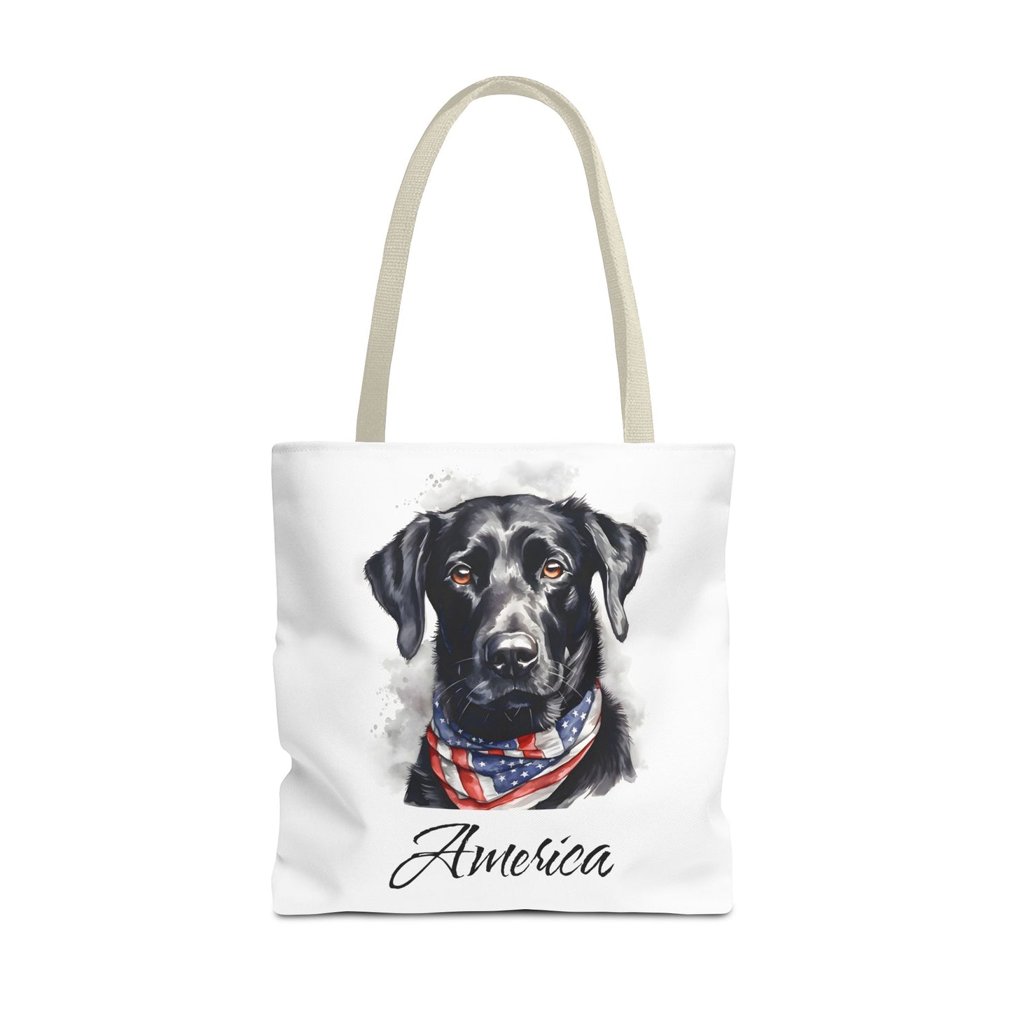 Patriotic Dog - 18" Large Tote Bag