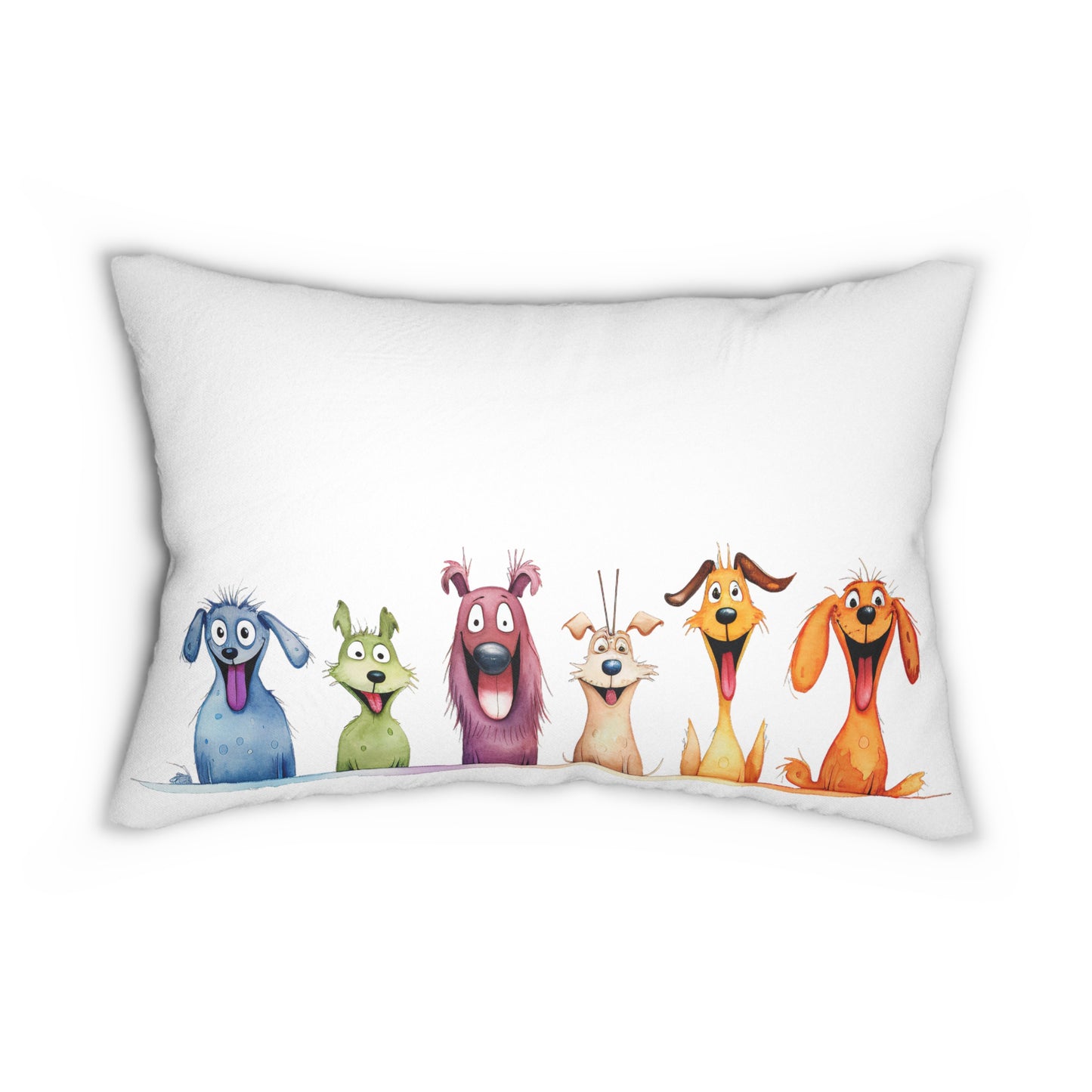 Whimsical Dogs Lumbar Pillow - 20" x 14"