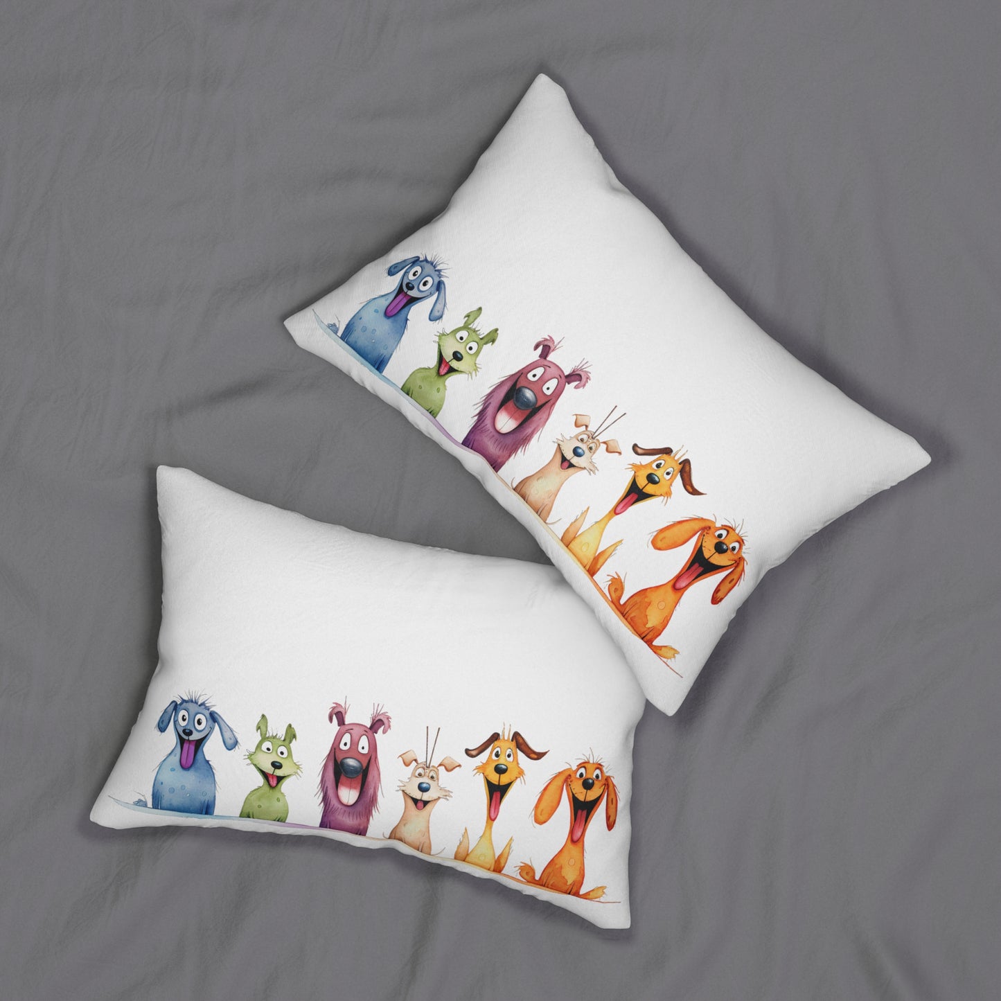 Whimsical Dogs Lumbar Pillow - 20" x 14"