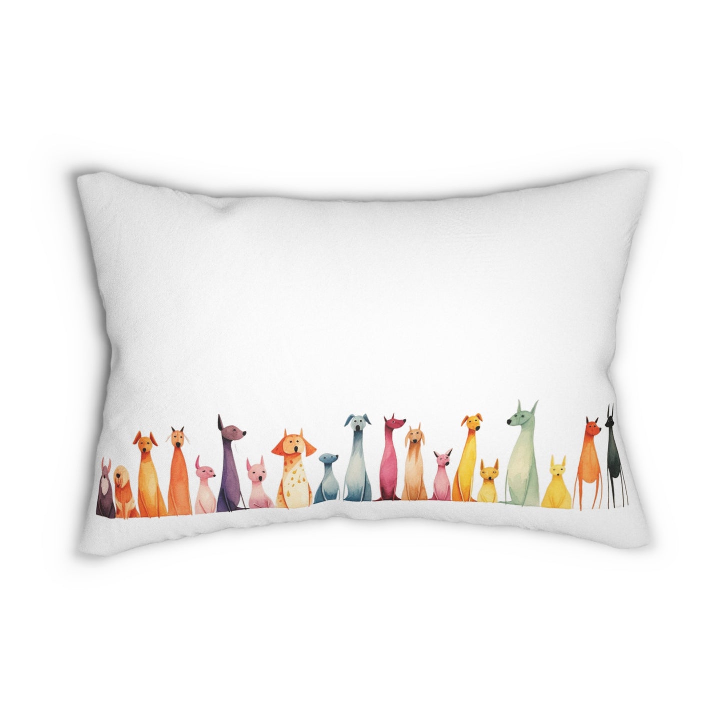 Whimsical Dogs Lumbar Pillow - 20" x 14"
