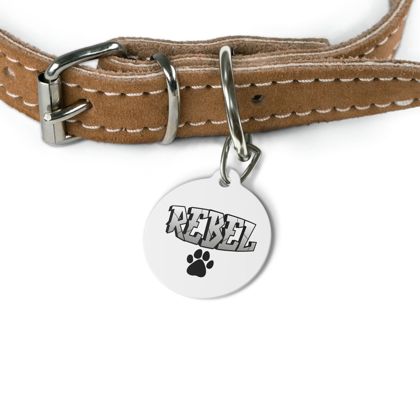Funny Dog Tag "Rebel" - Personalized (1 inch)