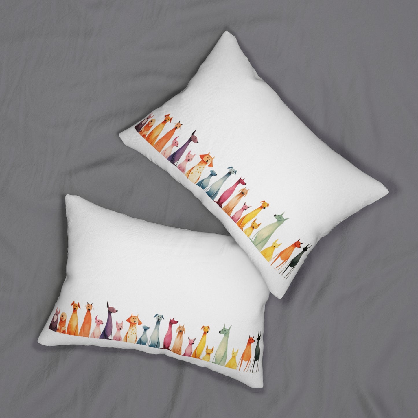 Whimsical Dogs Lumbar Pillow - 20" x 14"