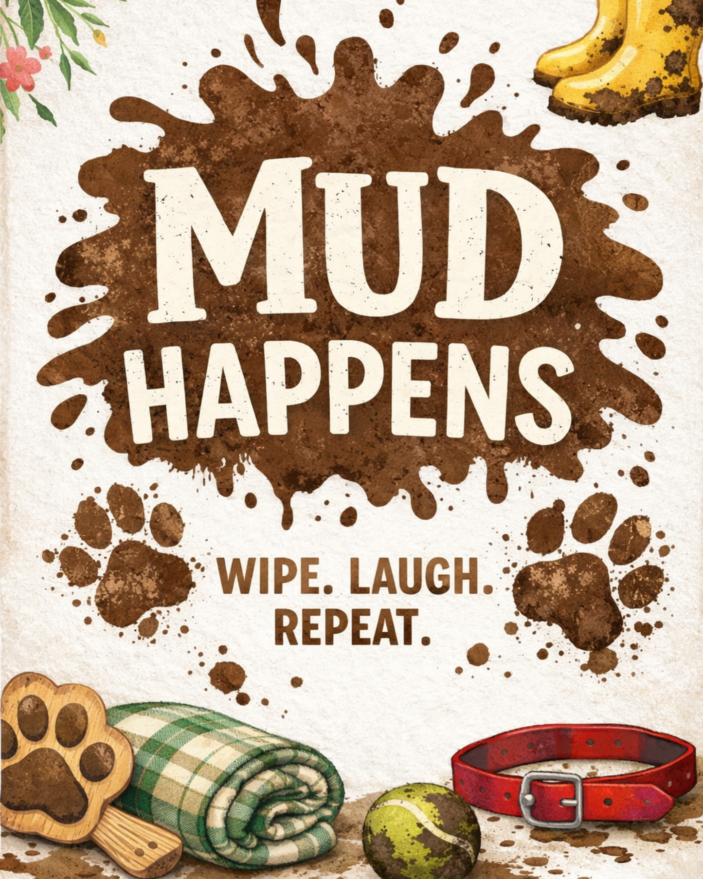 Mud Happens - 8"x 10" Prinable Wall Art - Digital Download