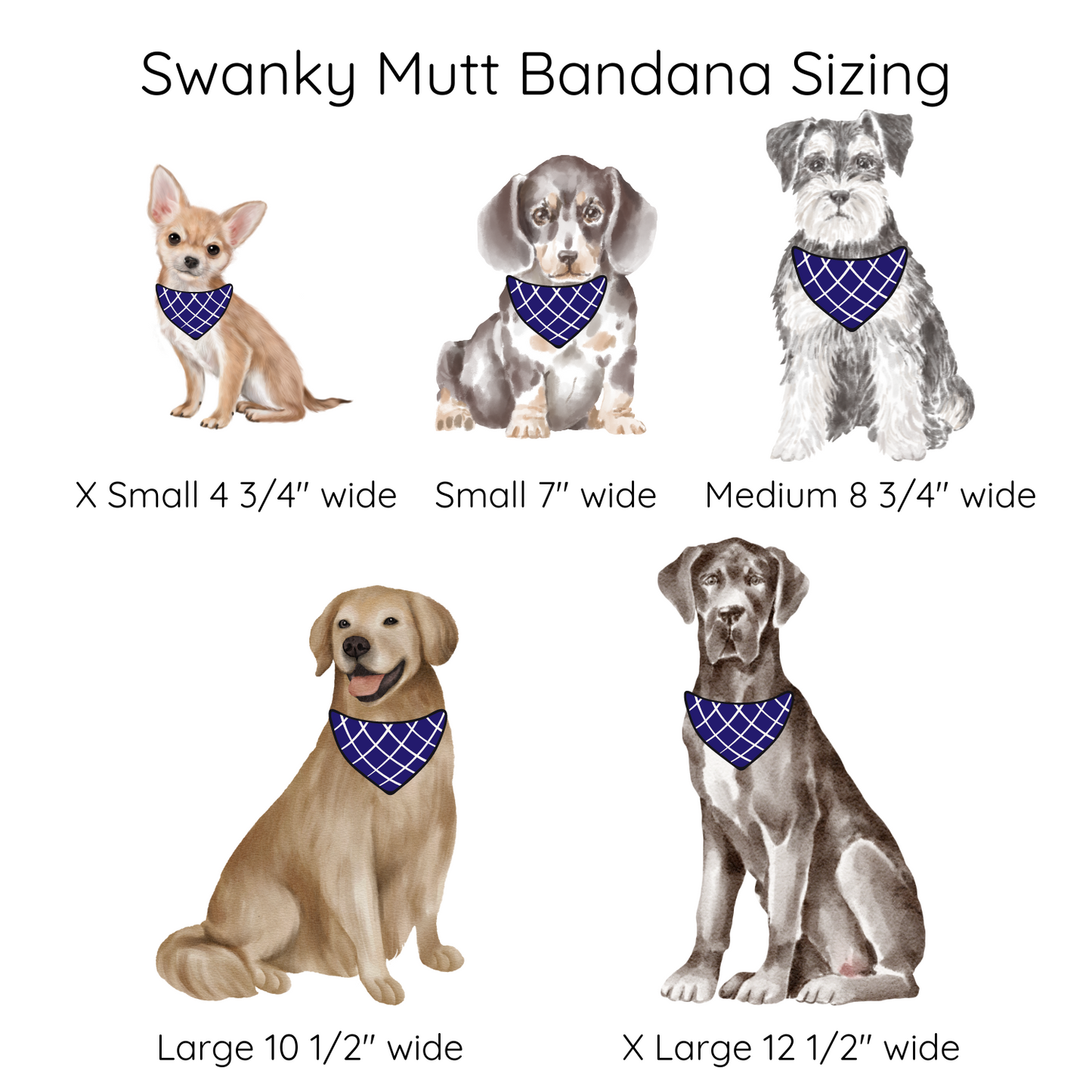 Swanky Mutt Bandana Sizing