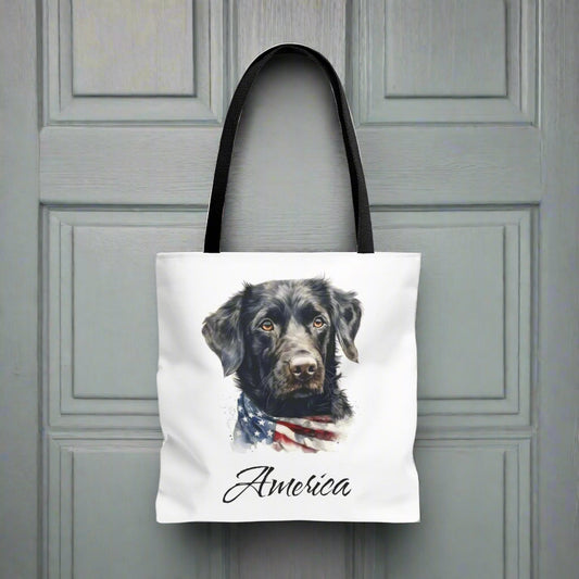 Patriotic Dog Tote Bag