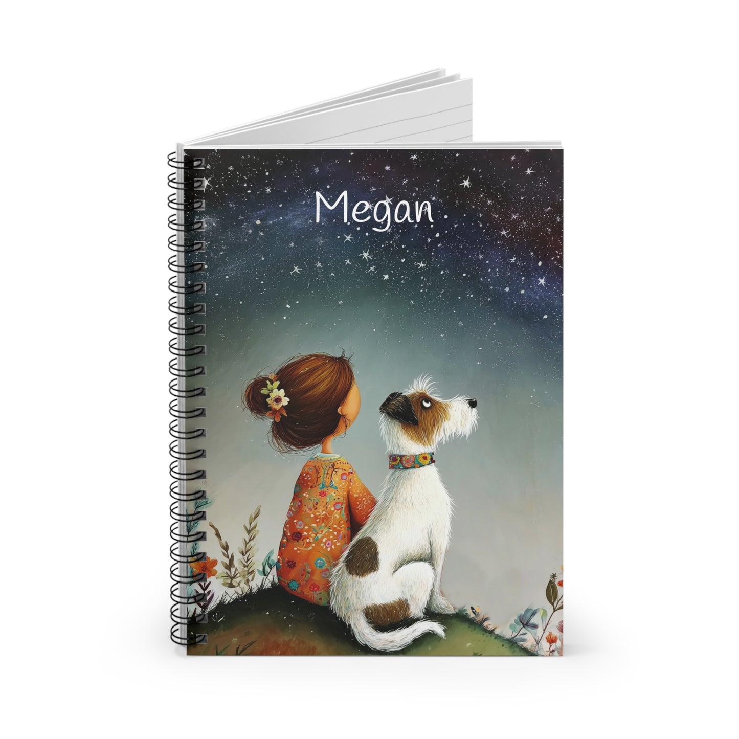 Starry Night Spiral Notebook (Personalized) - Starlit Companions Collection