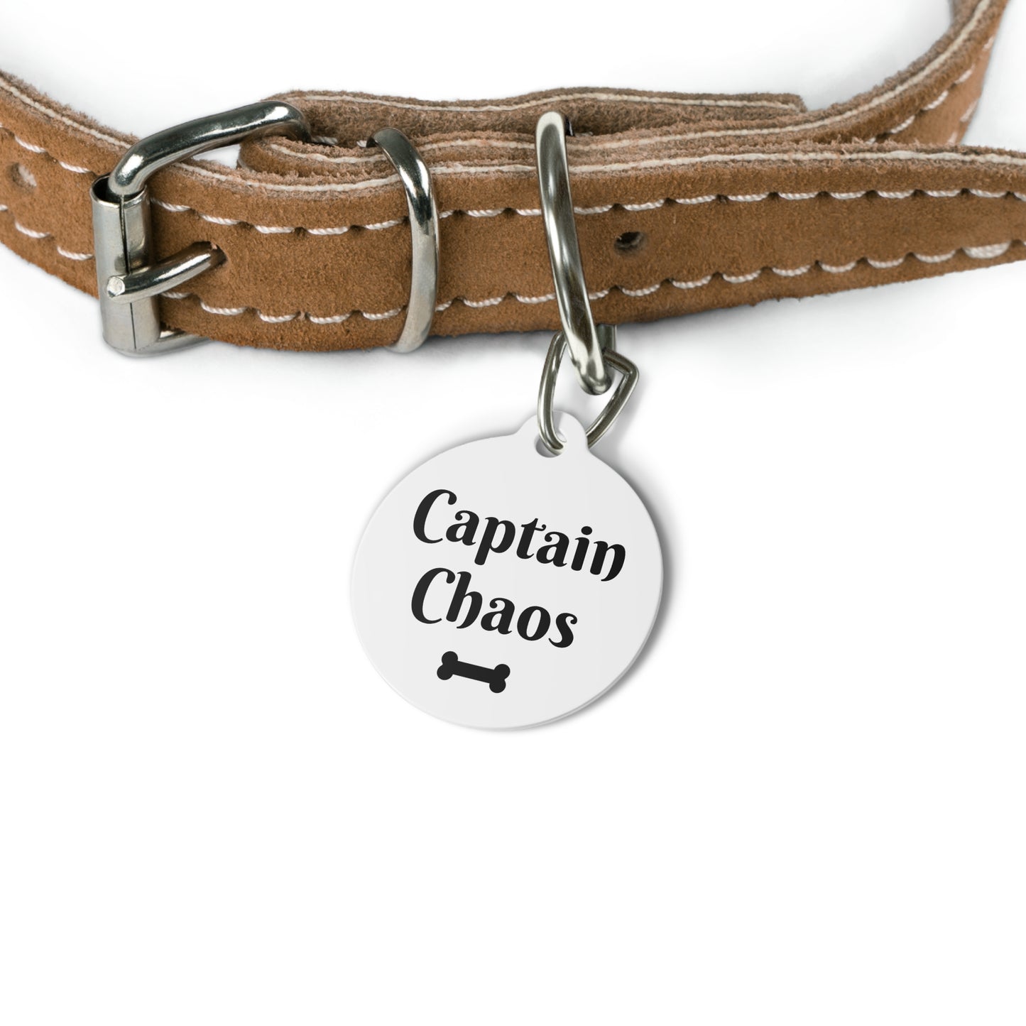 Funny Dog Tag "Captain Chaos" Personalized (1 inch)