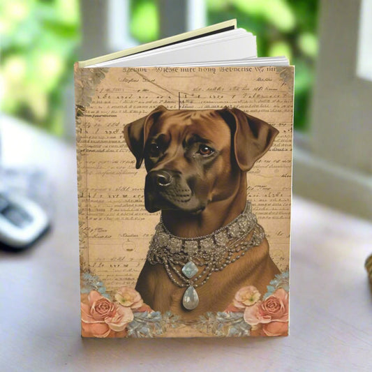 journal with dog in jewelry