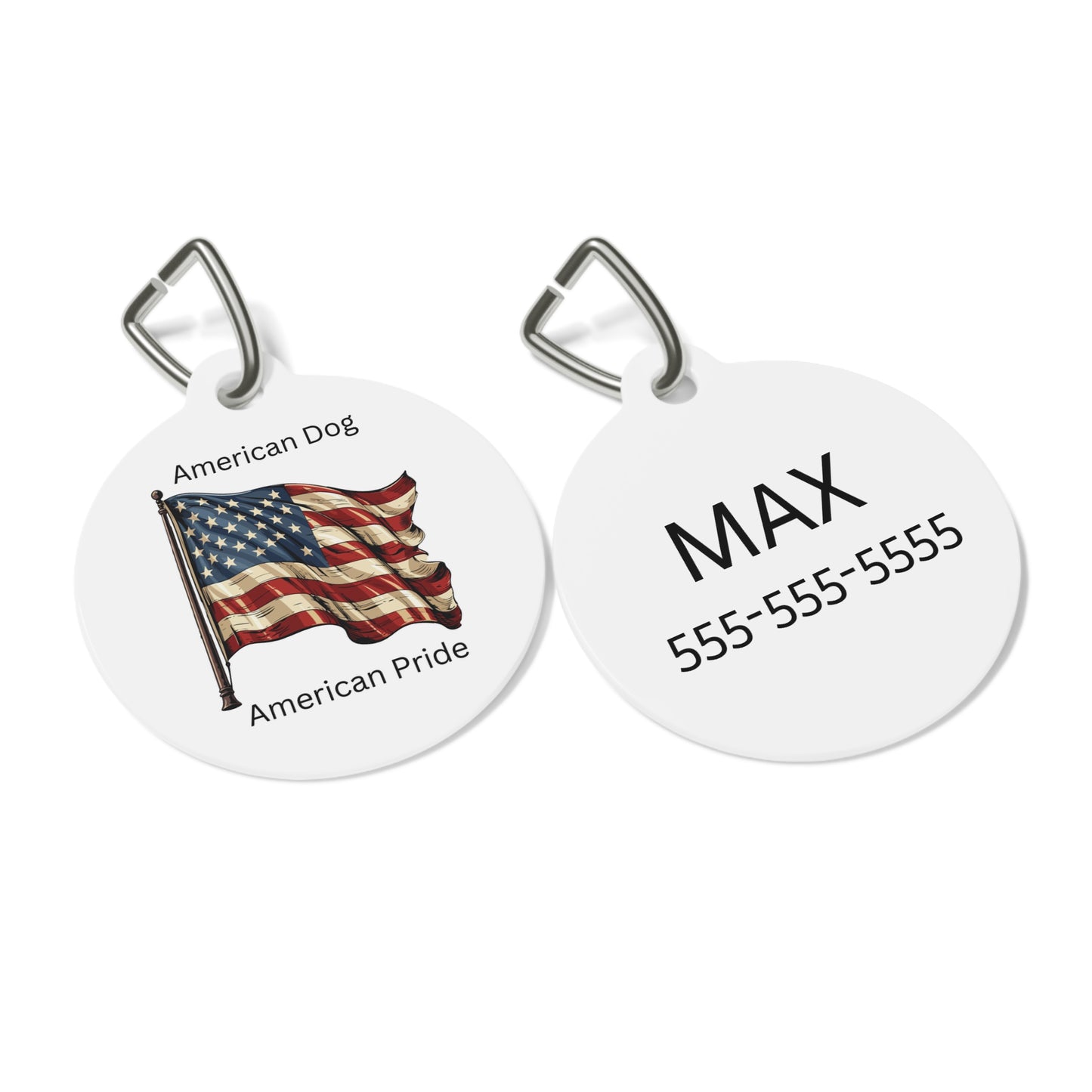 Personalized Dog Tag with American Flag - American Pride