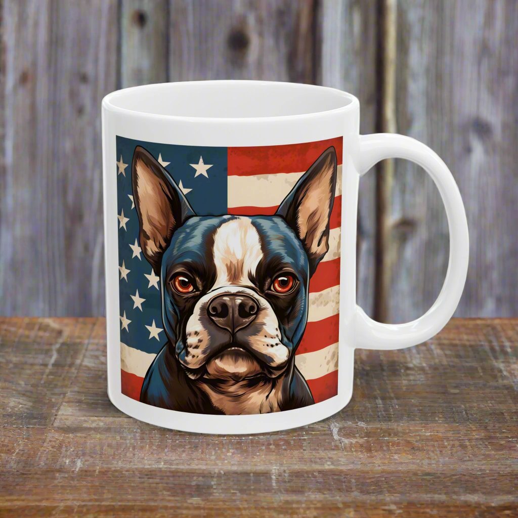 Patriotic Boston Terrier Mug