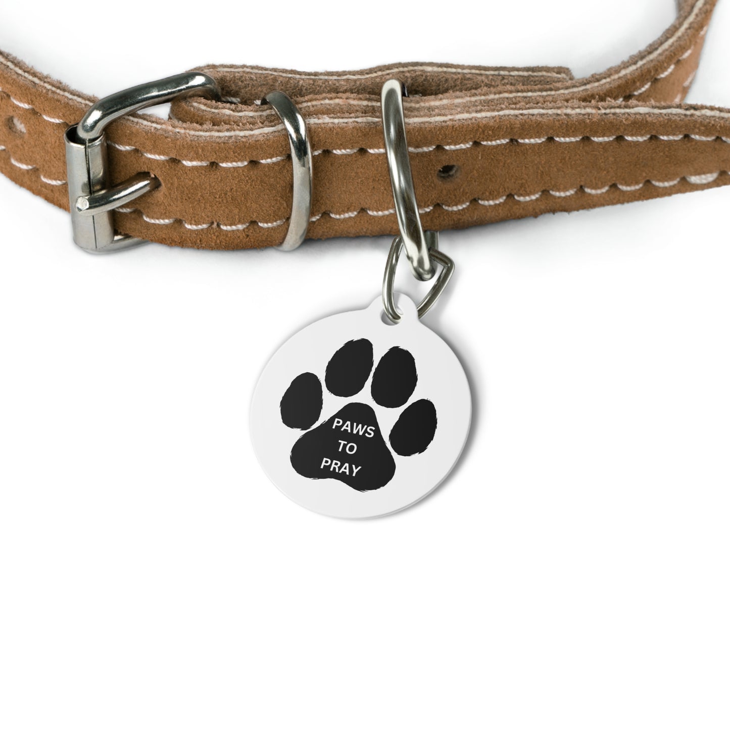 Dog Tag - Personalized Paws To Pray - Christian Pet Accessories