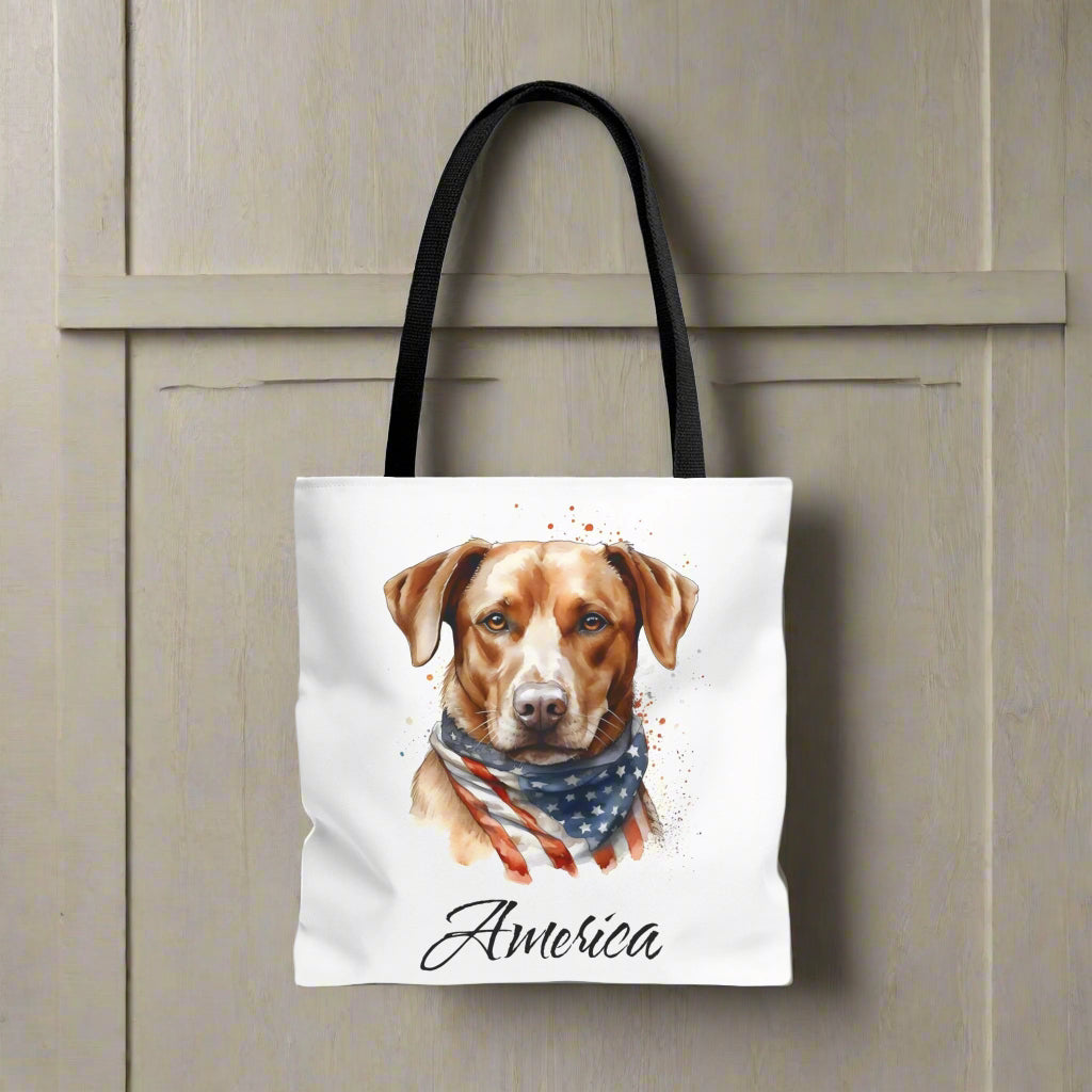 Patriotic Dog Tote Bag