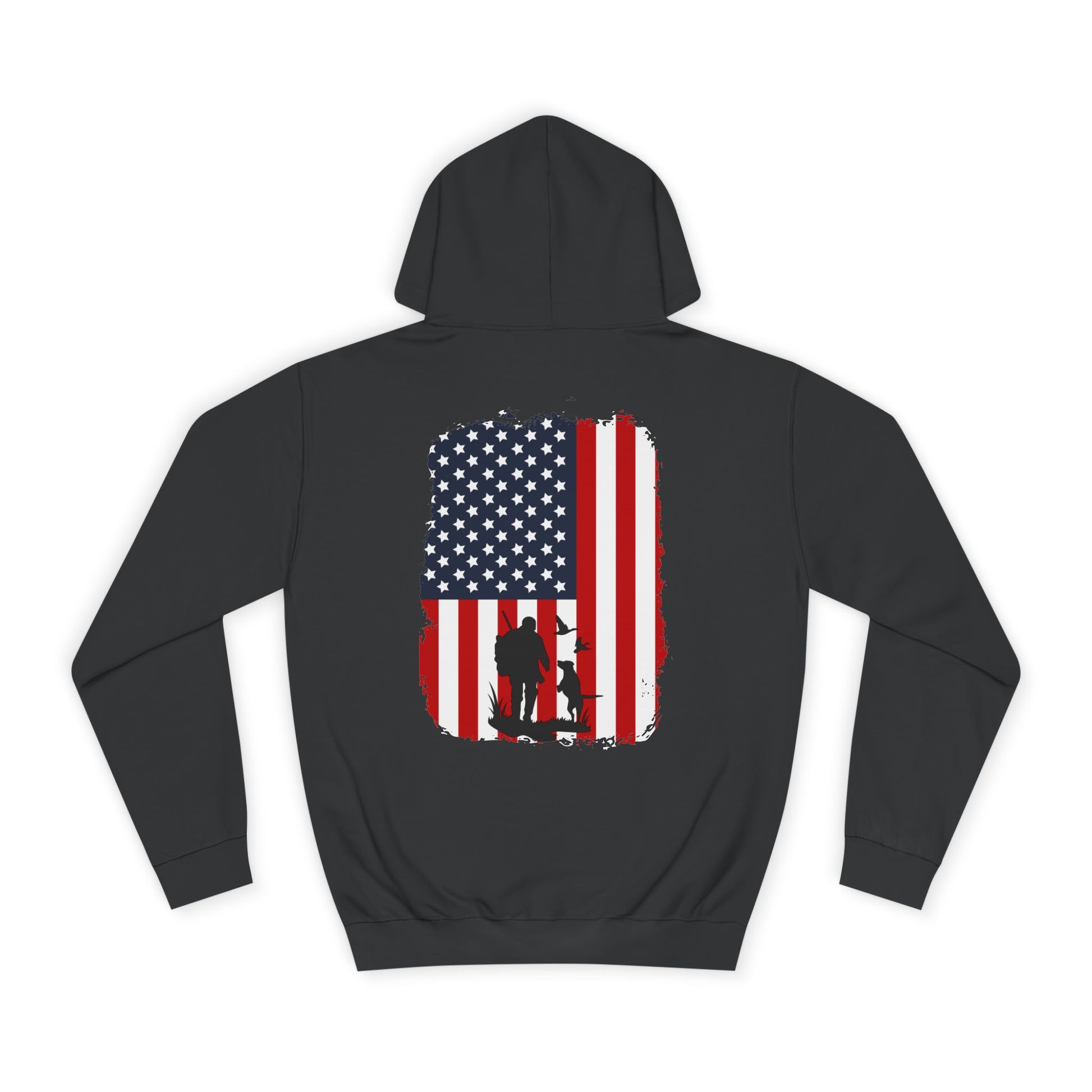 American Flag Duck Hunting Dog Unisex Hoodie, Patriotic Dog Lover Apparel, Patriotic Hooded Sweatshirt
