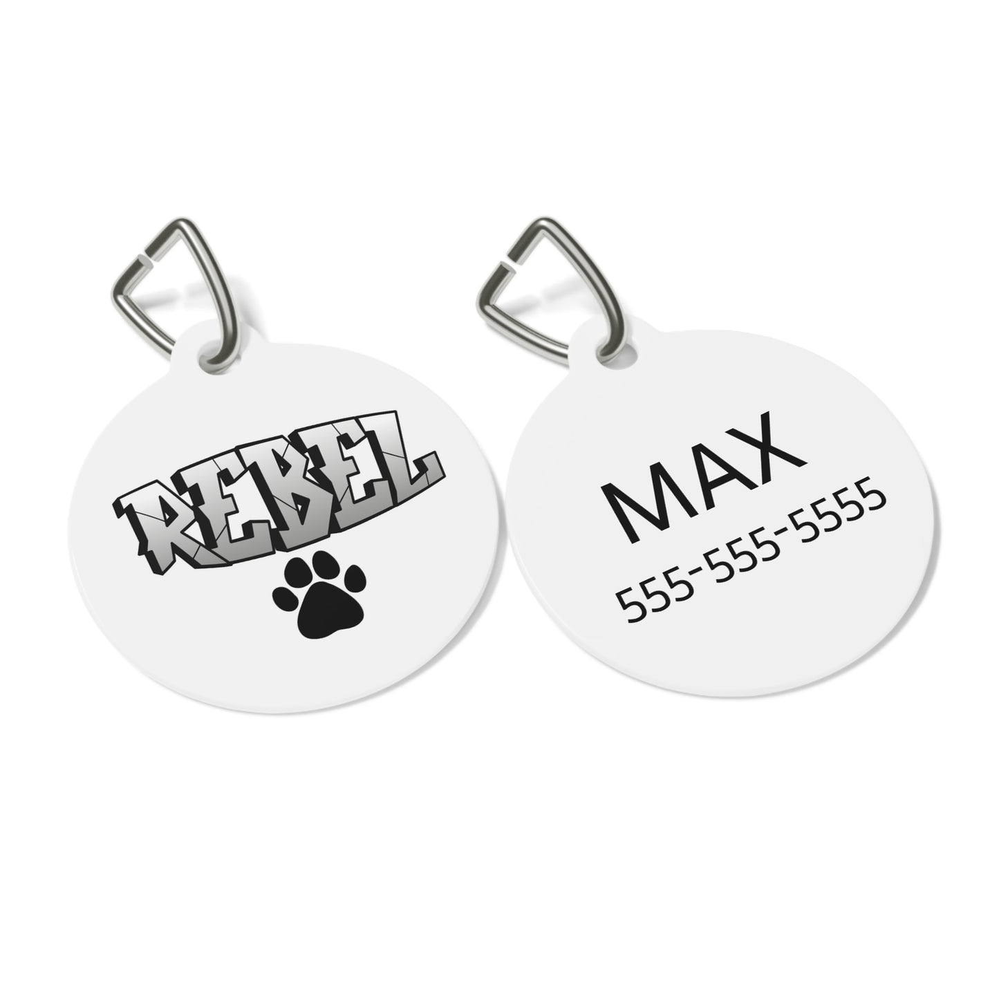 Funny Dog Tag "Rebel" - Personalized (1 inch)
