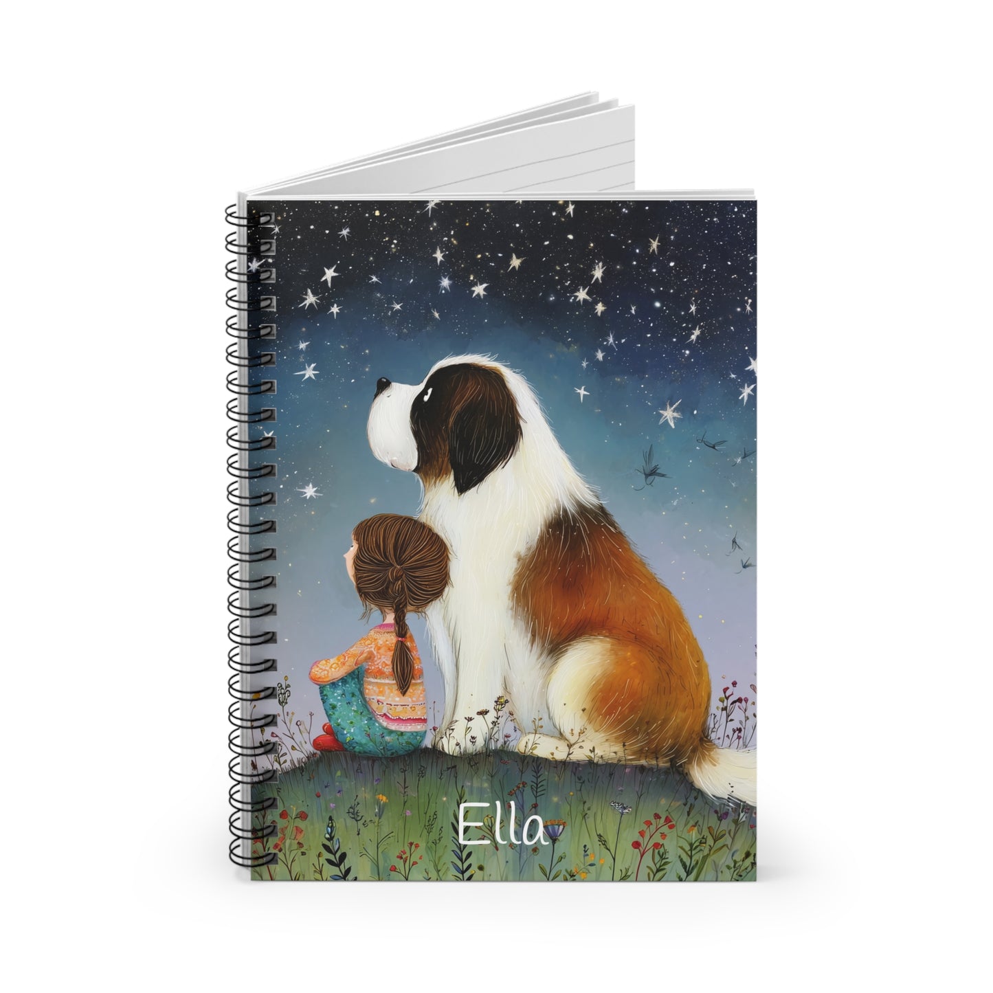 Starry Night Spiral Notebook (Personalized)- Starlit Companions Collection