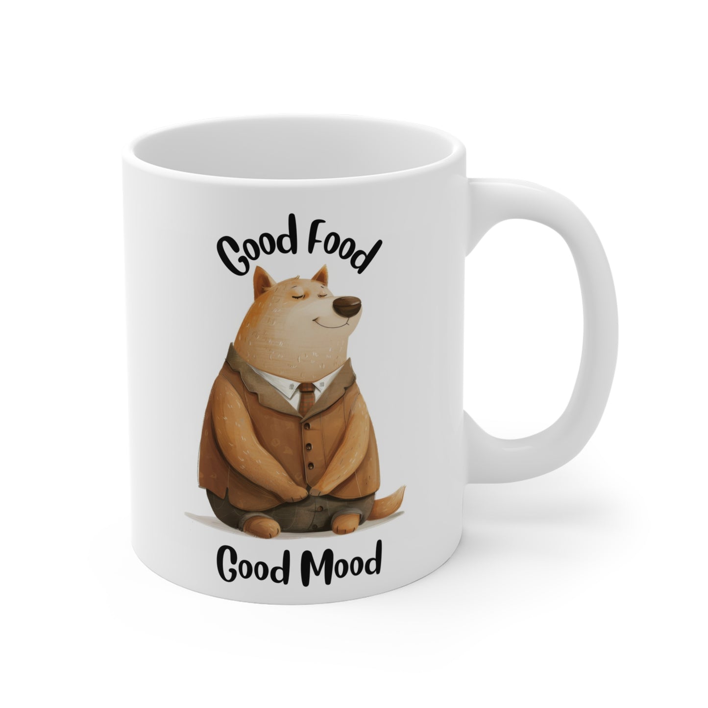 Chunky Dog Mug 11 oz - "Good food, Good mood"