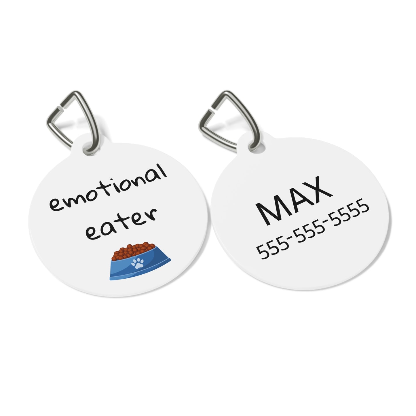 Funny Dog Tag "emotional eater" Personalized (1 inch)