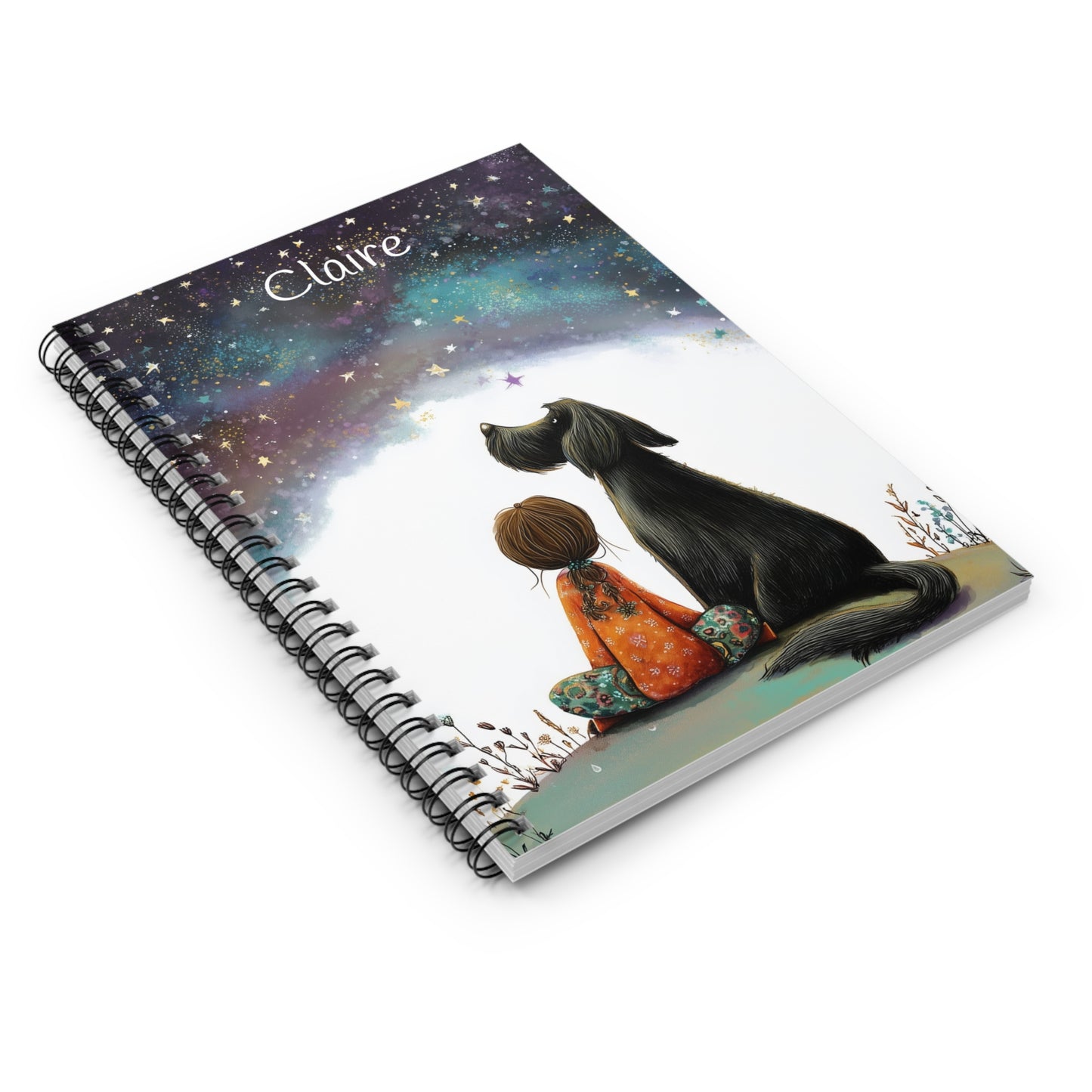 Starry Night Spiral Notebook (Personalized) - Starlit Companions Collection