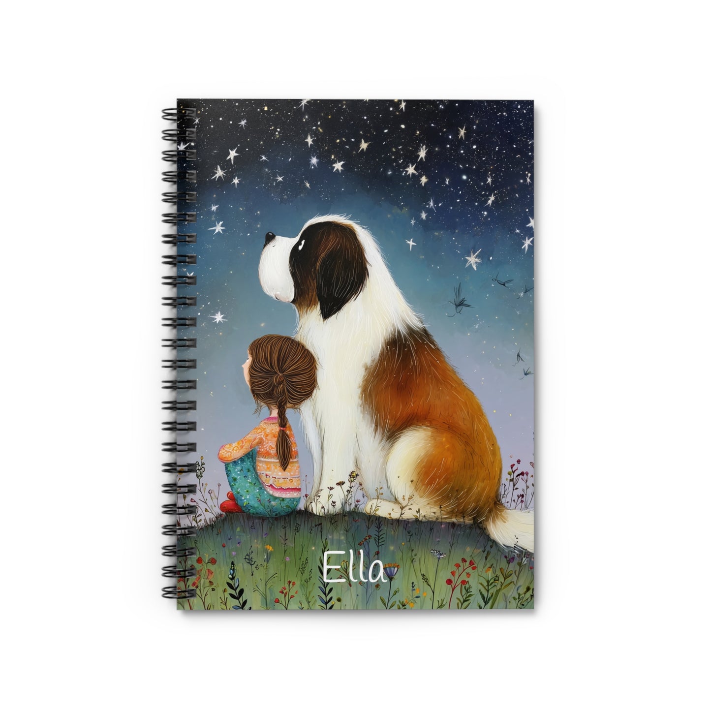 Starry Night Spiral Notebook (Personalized)- Starlit Companions Collection