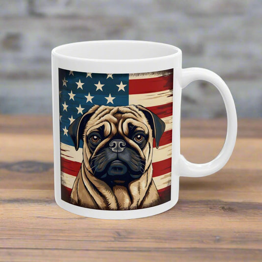 patriotic Pug mug
