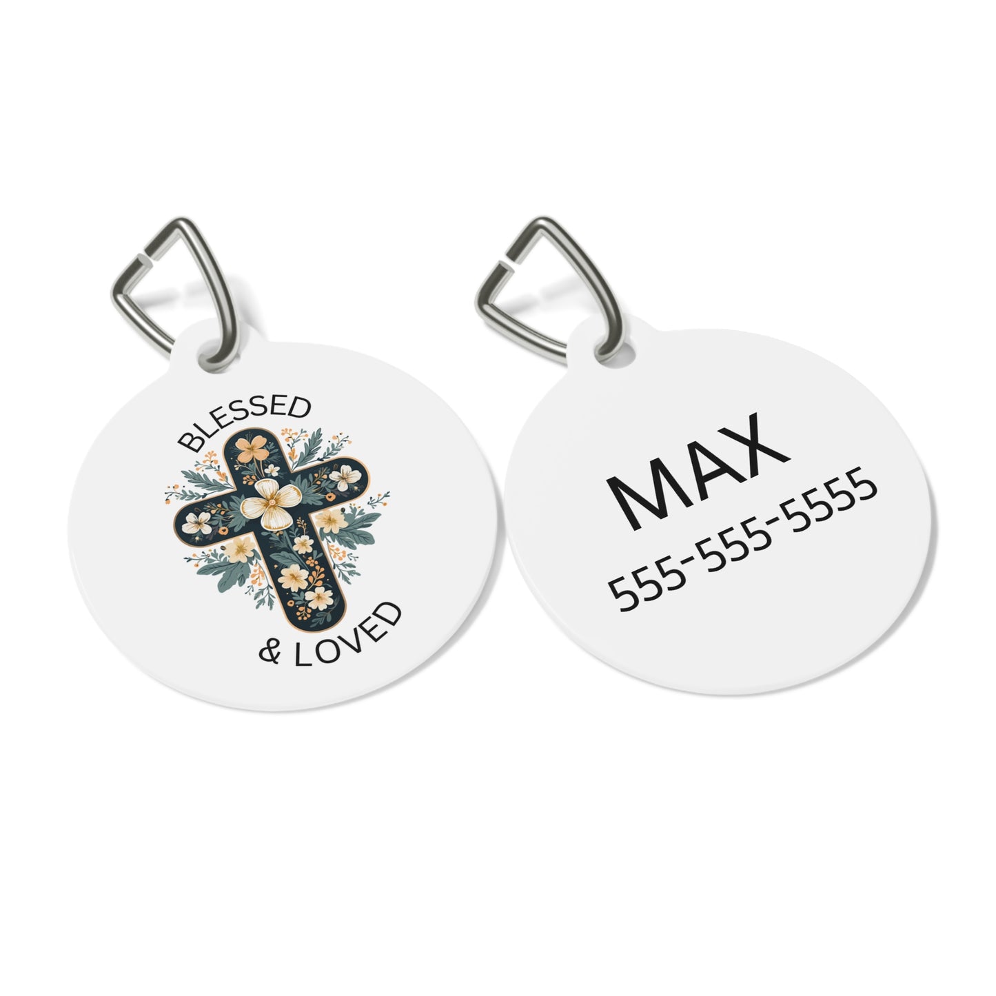 Pet Tag - Blessed & Loved, Personalized Dog Tag