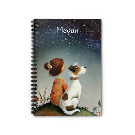 Starry Night Spiral Notebook (Personalized) - Starlit Companions Collection