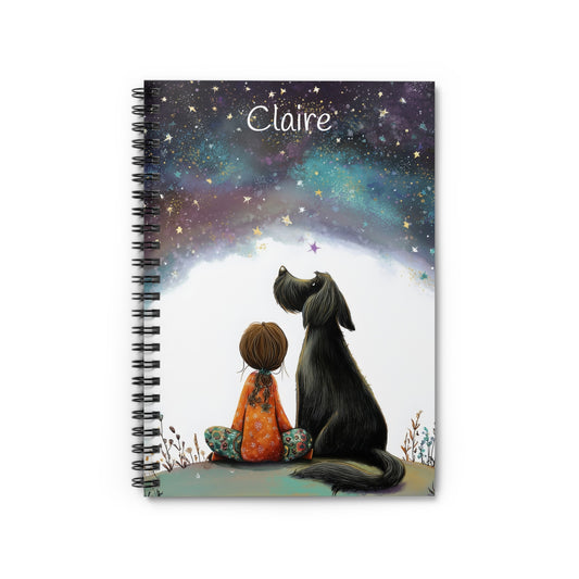 Starry Night Spiral Notebook (Personalized) - Starlit Companions Collection