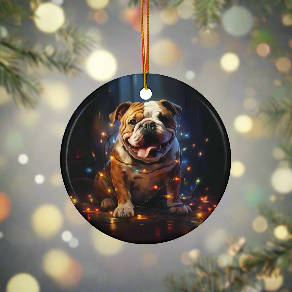 Bulldog Christmas Ornament