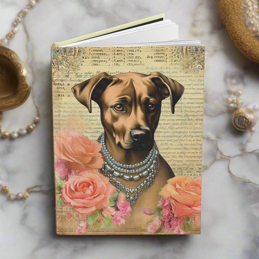 journal with dog in jewelry