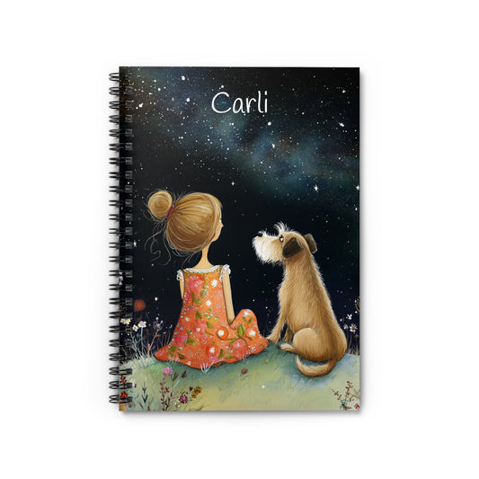 Starry Night Spiral Notebook (Personalized) - Starlit Companions Collection