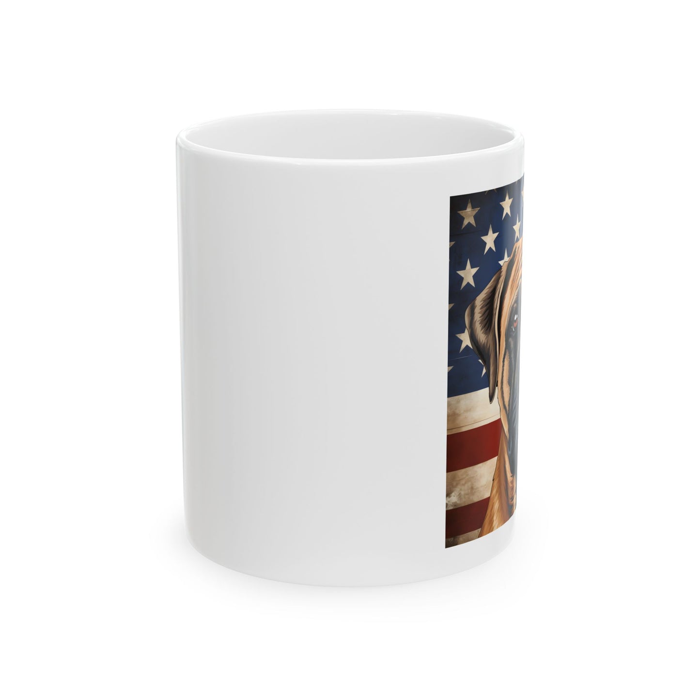 Patriotic Mastiff Ceramic Mug, (11oz)