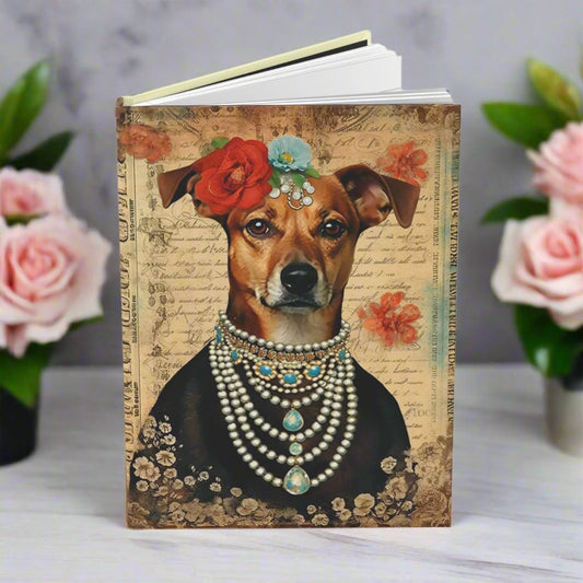 journal with dog in jewelry