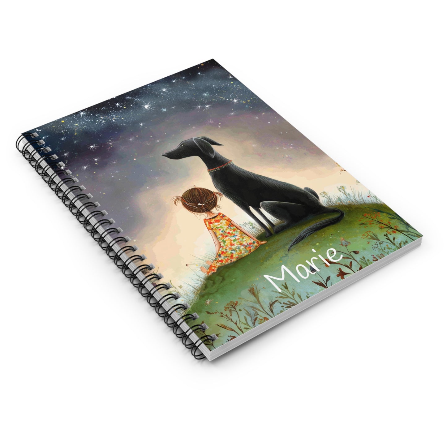 Starry Night Spiral Notebook (Personalized) - Starlit Companions Collection