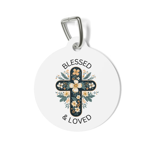 Pet Tag - Blessed & Loved, Personalized Dog Tag