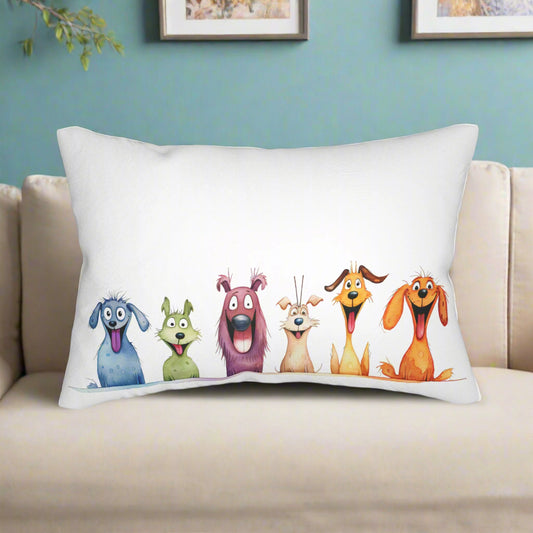 funny dogs throw pillow