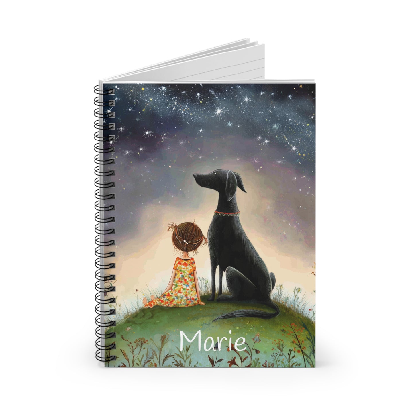 Starry Night Spiral Notebook (Personalized) - Starlit Companions Collection