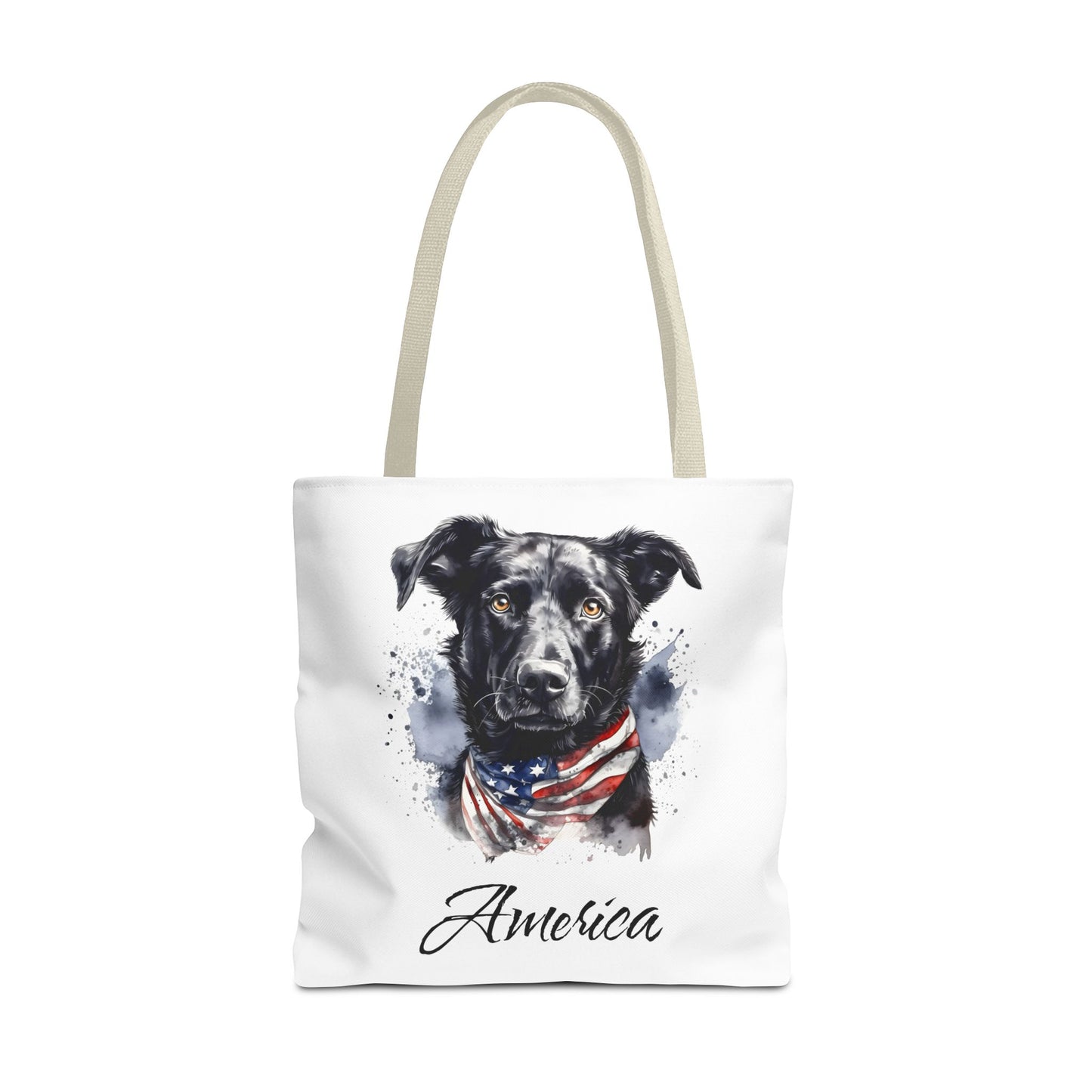 Patriotic Dog - 18" Large Tote Bag