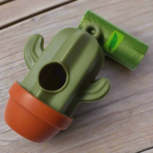 Cactus Shaped Poo Bag Dispenser and Roll of Poo Bags