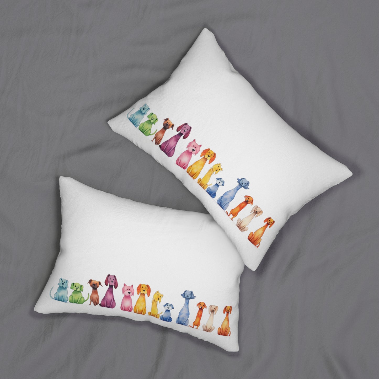 Whimsical Dogs Lumbar Pillow - 20" x 14"