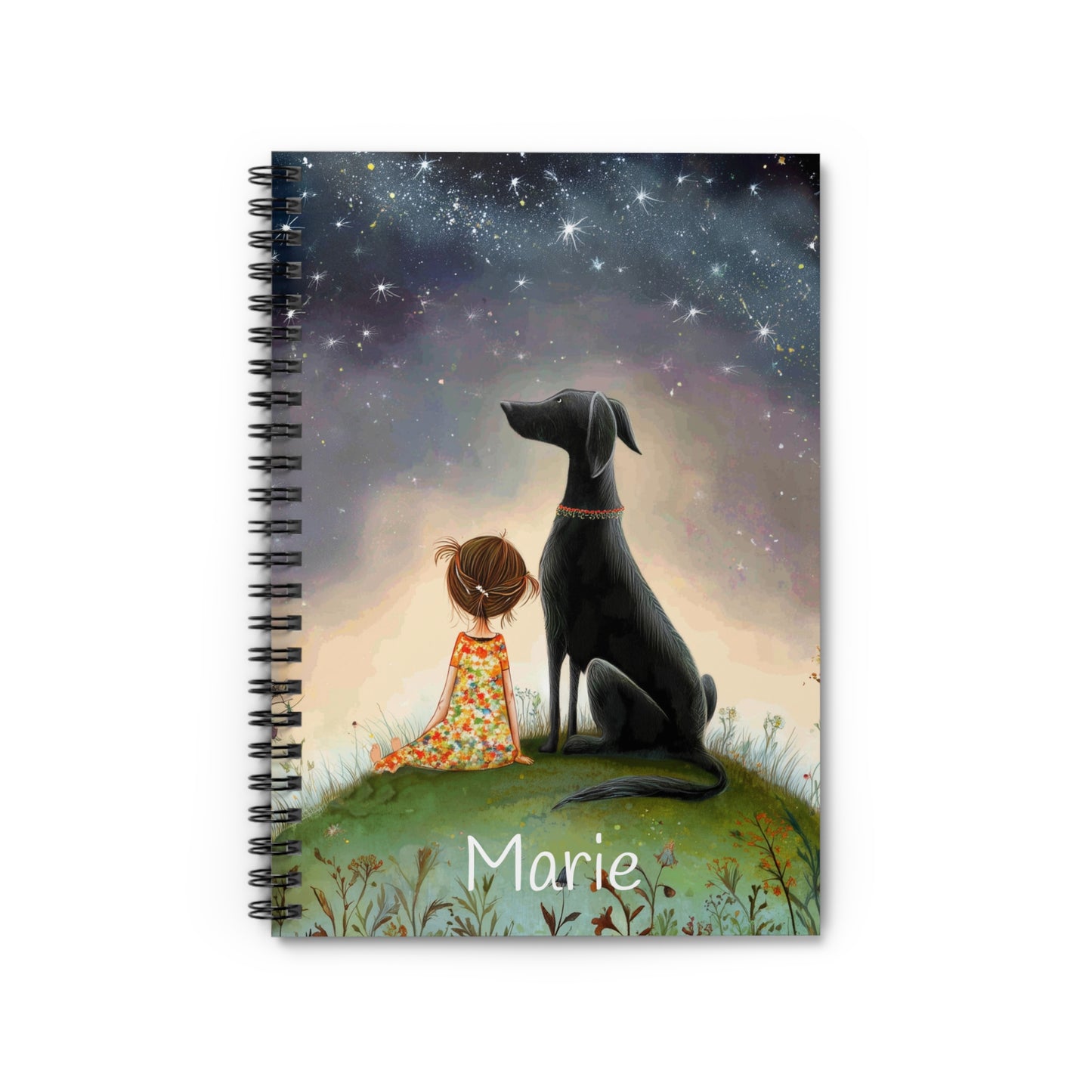 Starry Night Spiral Notebook (Personalized) - Starlit Companions Collection