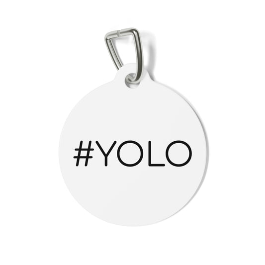 Personalized #YOLO Pet Tag for Dogs and Cats - Customizable with Name & Contact Info